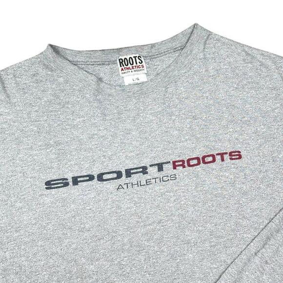VTG Roots Sports Athletic Long Sleeve T-shirt Gray Casual Made In Canada Cotton - Picture 3 of 8